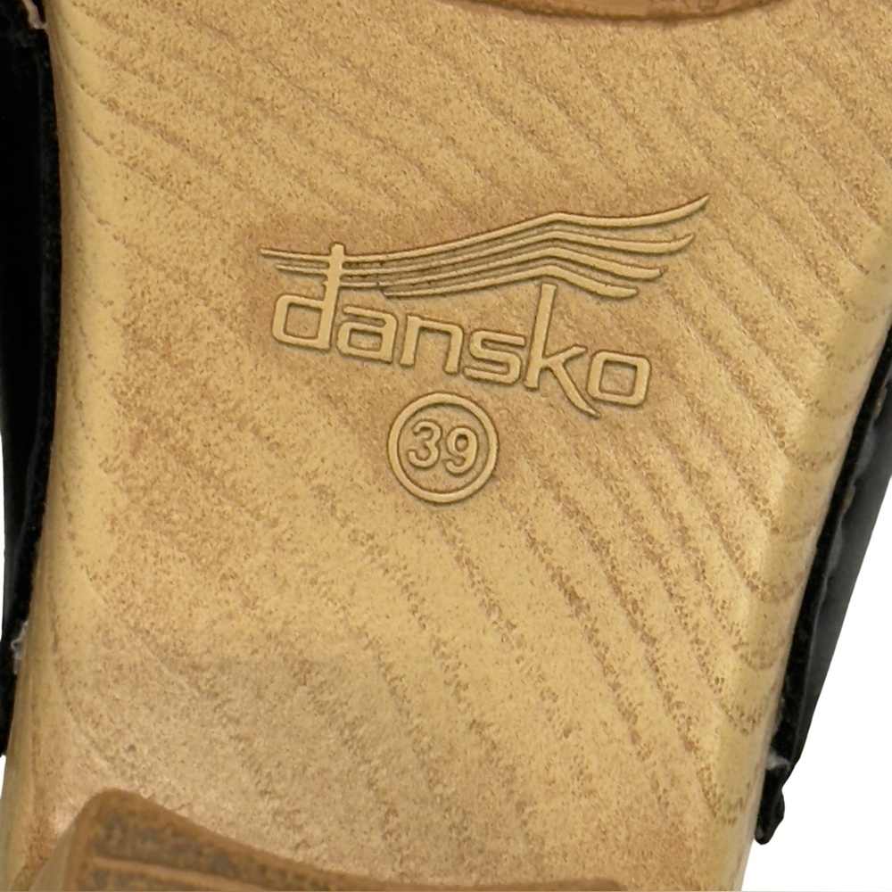 Dansko Tandi Napa Black Leather Slide Sandals - Picture 6 of 9